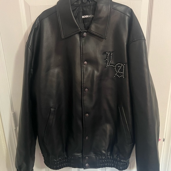 Fashion Nova Sleek Black Varsity Jacket - Picture 2 of 4